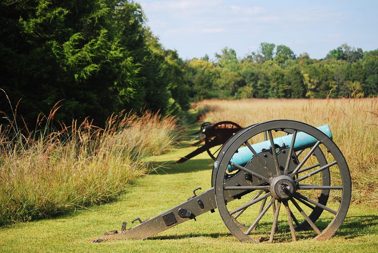 Cannon on a battlefield